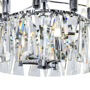 Pendant Lamp with Chrome-Plated Metal Frame and Tiered Crystal Elements (12 × E14) – Puntes | Maytoni