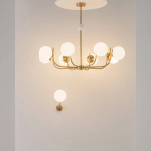 Wall light with brass finish and white opal glass shade – Rendez-vous | Maytoni