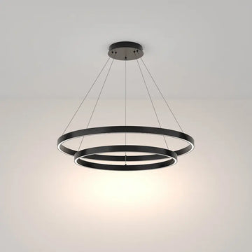 Pendant lamp with black aluminum finish, 800 mm diameter, integrated LED 88 W, 5200 lm, 4000 K, height adjustable – Rim | Maytoni