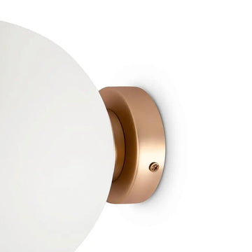 Wall lamp Gold, metal frame, matt white glass shade – Basic form | Maytoni