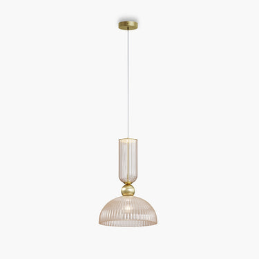 Pendant Lamp Gold-Colored Metal Frame 2 Amber Glass Shades 2×E14 40 W – Antic | Maytoni