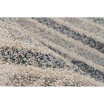 Teppich – Beige Grau, Grafisches Muster, Polypropylen 150 cm - Rhombus 125 | Kayoom