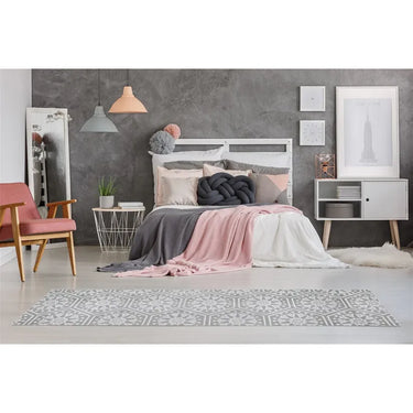 Teppich – Hexagon Muster, Geprägte Oberfläche, Grau Blau Design, 80 x 300 cm - Monroe 225 | Kayoom