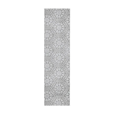 Teppich – Hexagon Muster, Geprägte Oberfläche, Grau Blau Design, 80 x 300 cm - Monroe 225 | Kayoom