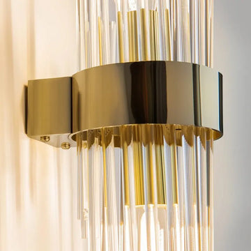 Wandleuchte – Goldfarbenes Metall, 2× E14 Fassung, Glasschirme, 60 W Leistung, Höhe 46,2 cm - Frame | Maytoni