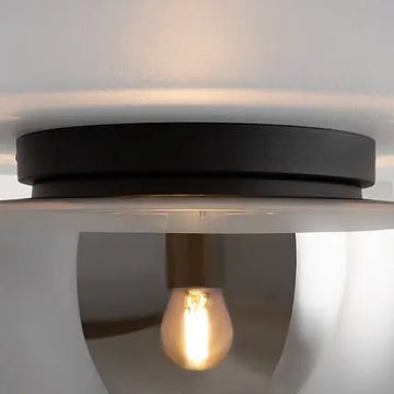 Ceiling Light Black Finish & Decorative Glass Shade - Glassy | Maytoni