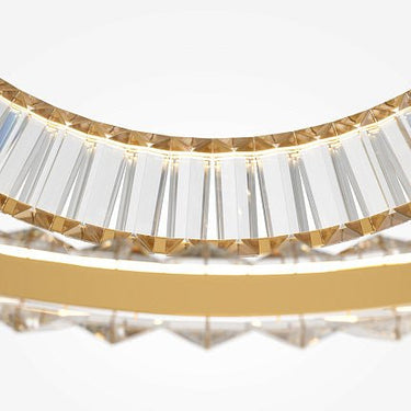 Pendelleuchte mit goldfarbener Metallbasis und asymmetrischer Kristalldekoration im luxuriösen Design – Krone | Maytoni - Esszett Luxury | Stilvolles Wohnen mit Charakter