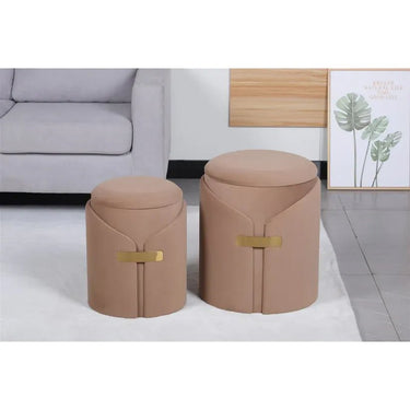 Hocker weicher Samtbezug runder Sitzkomfort modernes Design – Forcet 125 | Kayoom - Esszett Luxury | Stilvolles Wohnen mit Charakter