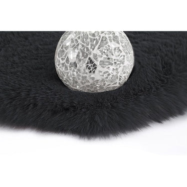 Teppich – Anthrazit Farbe, Weicher Flor, Felloptik, 160 cm Rund - Rabbit 125 | Kayoom