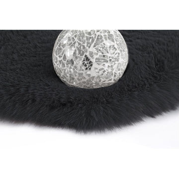 Teppich – Anthrazit Farbe, Weicher Flor, Felloptik, 160 cm Rund - Rabbit 125 | Kayoom
