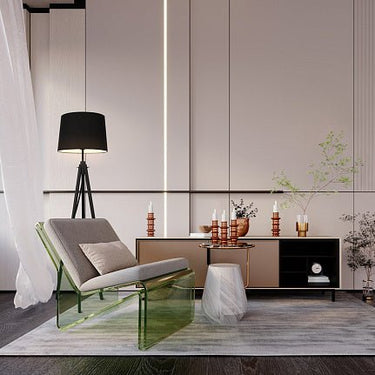 Stehleuchte mit Metall - Stativfuß, Stoffschirm & Tripod - Design – Calvin | Maytoni - Esszett Luxury | Stilvolles Wohnen mit Charakter