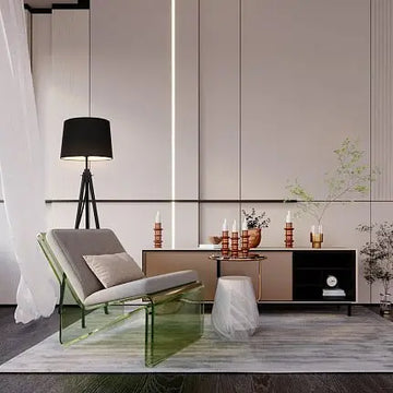 Floor lamp with metal tripod base, fabric shade & tripod design - Calvin | Maytoni