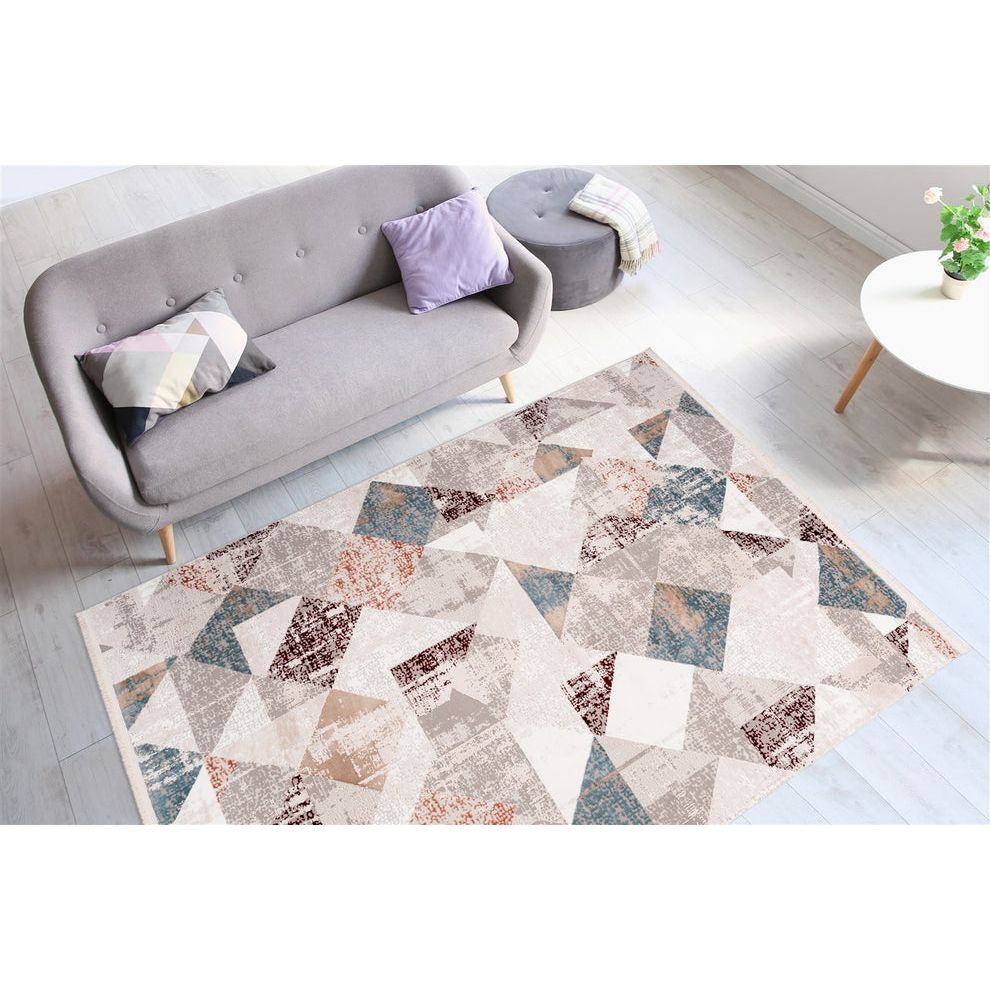 Teppich Kurzflor Vintage-Design Baumwollrücken Polypropylen/Polyester-Mix – Akropolis 225 | Kayoom
