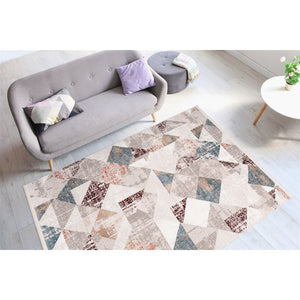 Teppich Kurzflor Vintage-Design Baumwollrücken Polypropylen/Polyester-Mix – Akropolis 225 | Kayoom