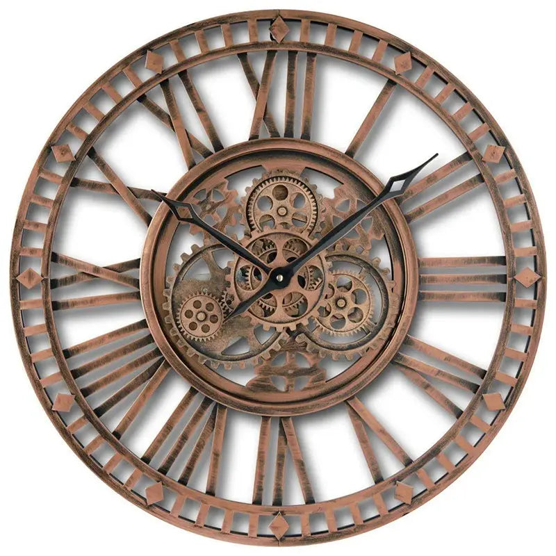 Wanduhr offenes Zahnwerk-Design Metallrahmen mechanische Optik – GALWAY | Sompex