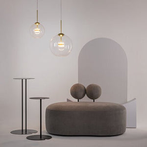 Pendelleuchte mit transparentem Blasenglas und gebürstetem Gold - Finish im modernen Design – Cometa | Maytoni - Esszett Luxury | Stilvolles Wohnen mit Charakter
