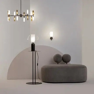 Table lamp with modern metal, ceramic, and glass accent, dimmable and energy-saving LED – Memory | Maytoni