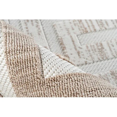 Teppich – Polyester Flor, Braun-Beige Farbgebung, Grafisches Muster, 80 x 150 cm - Sarai 125 | Kayoom