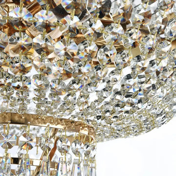Chandelier with antique gold metal frame and crystal accents, 6-light – Palace | Maytoni