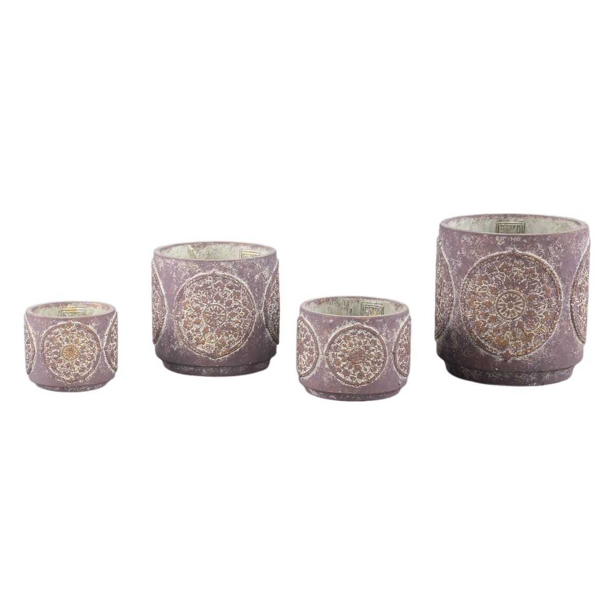 Zementtopf - Tomisin Purple 16.0 x 16.0 x 17.0 cm von PTMD - Esszett Luxury | Stilvolles Wohnen mit Charakter