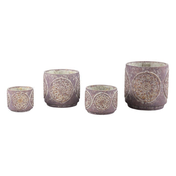 Zementtopf - Tomisin Purple 16.0 x 16.0 x 17.0 cm von PTMD - Esszett Luxury | Stilvolles Wohnen mit Charakter