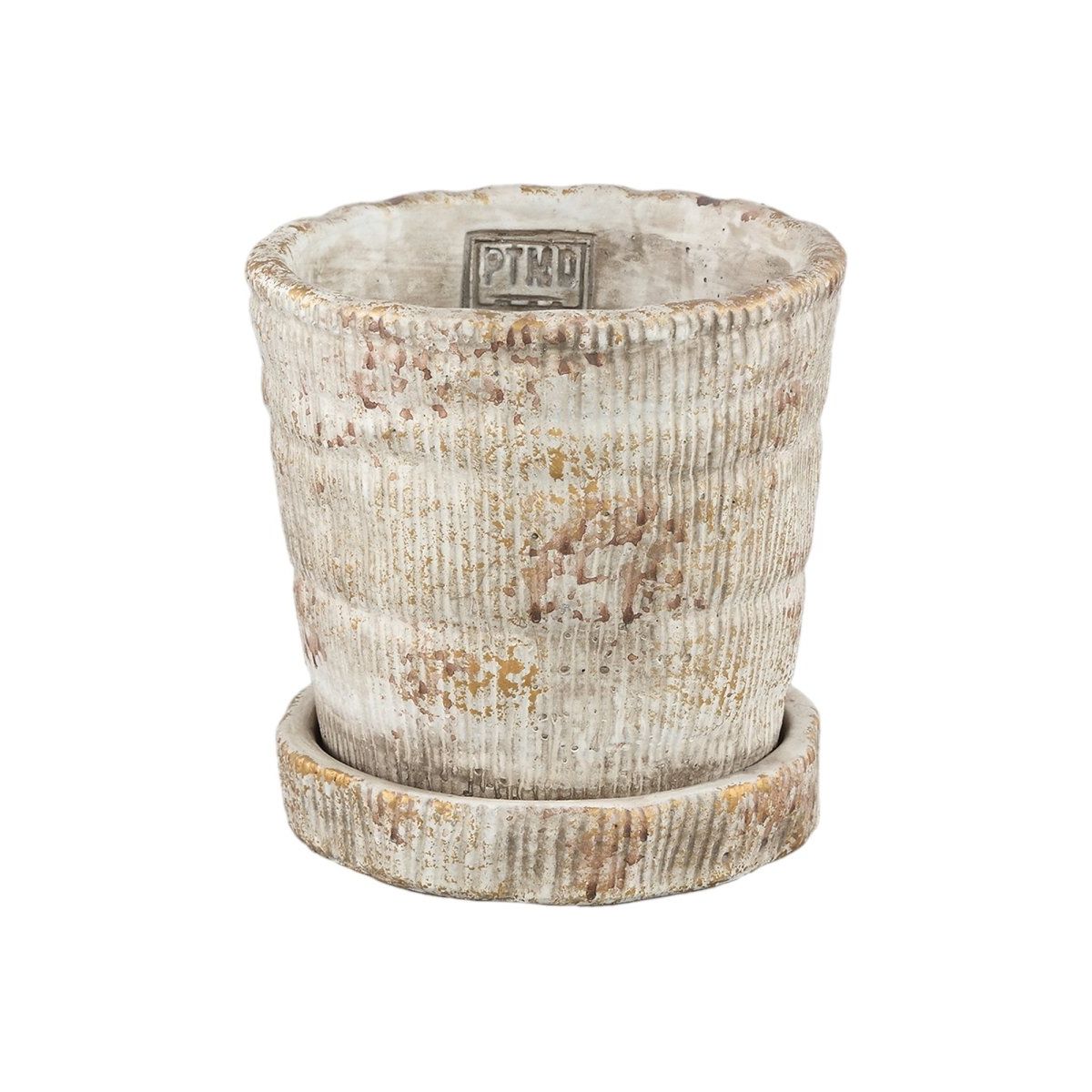 Zementtopf - Zahir Cream 15.0 x 15.0 x 15.0 cm von PTMD - Esszett Luxury | Stilvolles Wohnen mit Charakter