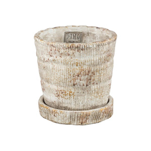 Zementtopf - Zahir Cream 15.0 x 15.0 x 15.0 cm von PTMD - Esszett Luxury | Stilvolles Wohnen mit Charakter