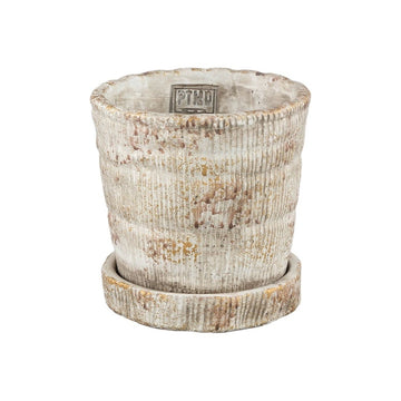 Zementtopf - Zahir Cream 15.0 x 15.0 x 15.0 cm von PTMD - Esszett Luxury | Stilvolles Wohnen mit Charakter