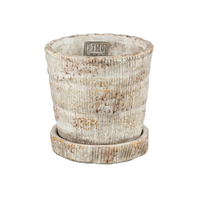 Zementtopf - Zahir Cream 15.0 x 15.0 x 15.0 cm von PTMD - Esszett Luxury | Stilvolles Wohnen mit Charakter