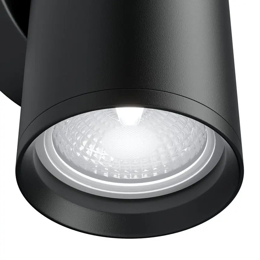Wandleuchte – Schwarzes Aluminium, 2× GU10 Fassung, 10 W Leistung, 15 cm Höhe - Focus S | Maytoni