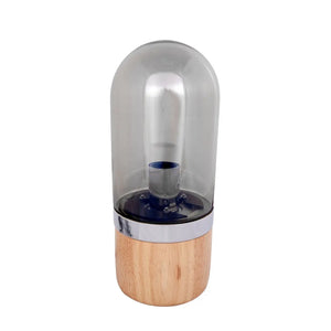 Tischlampe – Glaskuppel Design, Holzfuß Natur, Zeitlose Form - Malbi 525 | Kayoom