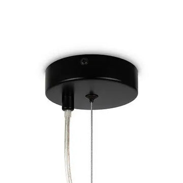 Pendant lamp with black metal frame and smoke-colored glass spheres in a modern design - Dallas | Maytoni