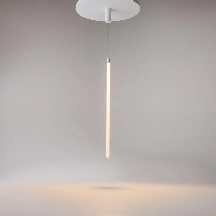 Pendant lamp White aluminum housing with white acrylic diffuser and integrated LED – Arc | Maytoni