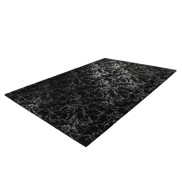 Teppich – Schwarz / Silber Farbe, Weicher Flor, Glanz Muster, 290 cm - Bijou 225 | Kayoom