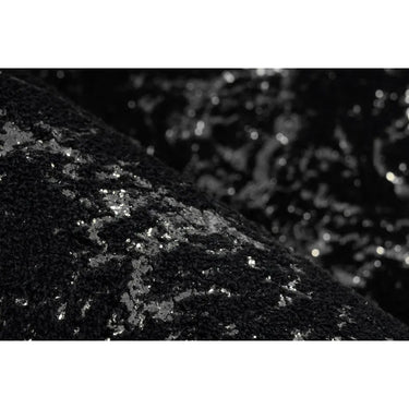 Teppich – Schwarz / Silber Farbe, Weicher Flor, Glanz Muster, 290 cm - Bijou 225 | Kayoom