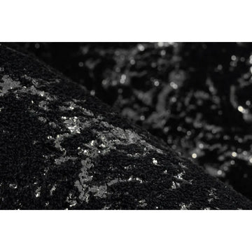 Teppich – Schwarz / Silber Farbe, Weicher Flor, Glanz Muster, 290 cm - Bijou 225 | Kayoom
