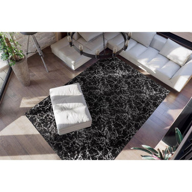 Teppich – Schwarz / Silber Farbe, Weicher Flor, Glanz Muster, 290 cm - Bijou 225 | Kayoom