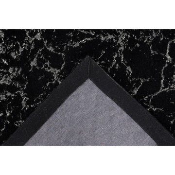Teppich – Schwarz / Silber Farbe, Weicher Flor, Glanz Muster, 290 cm - Bijou 225 | Kayoom