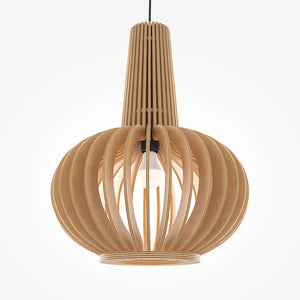 Pendant Lamp Black Metal & Wood Modern Design & Integrated LED – Roots | Maytoni
