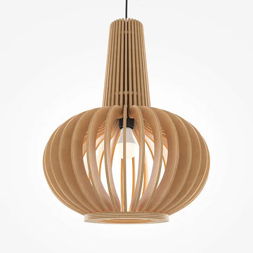 Pendant Lamp Black Metal & Wood Modern Design & Integrated LED – Roots | Maytoni