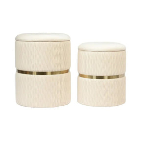 Hocker Samtbezug Stauraum Edelstahlgestell – Zora 425 2er - Set | Kayoom - Esszett Luxury | Stilvolles Wohnen mit Charakter