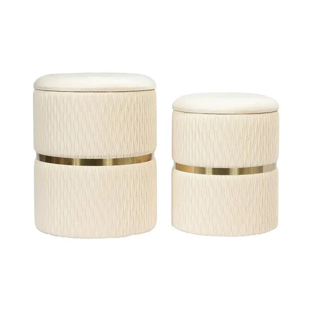 Hocker Samtbezug Stauraum Edelstahlgestell – Zora 425 2er - Set | Kayoom - Esszett Luxury | Stilvolles Wohnen mit Charakter