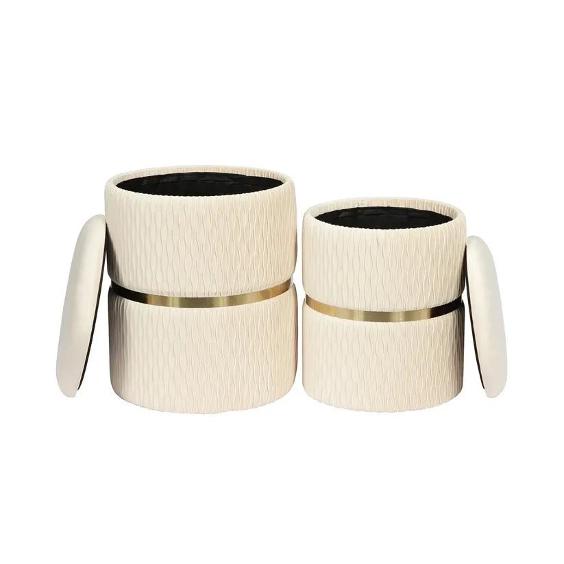 Hocker Samtbezug Stauraum Edelstahlgestell – Zora 425 2er - Set | Kayoom - Esszett Luxury | Stilvolles Wohnen mit Charakter