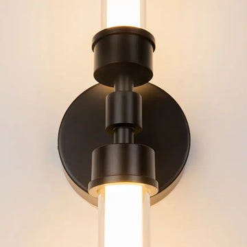 Wall light with black finish and transparent & white glass diffuser – Stelo | Maytoni