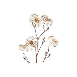 Zweig Pflanze Clematis Blume Gold Samen Spray. von PTMD - Esszett Luxury | Stilvolles Wohnen mit Charakter