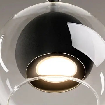 Pendant Lamp Black Metal & Glass Modern Design & Integrated LED – Ros | Maytoni