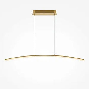 Pendant Lamp Slim Black-Gold Tube Design LED - Curve | Maytoni