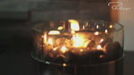 Tabletop Fireplace made of Aluminum & Glass, with Pebbles and Wick System – Burn | Philippi