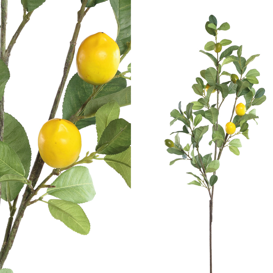 Kunstzweig - Zitrone mit Blättern