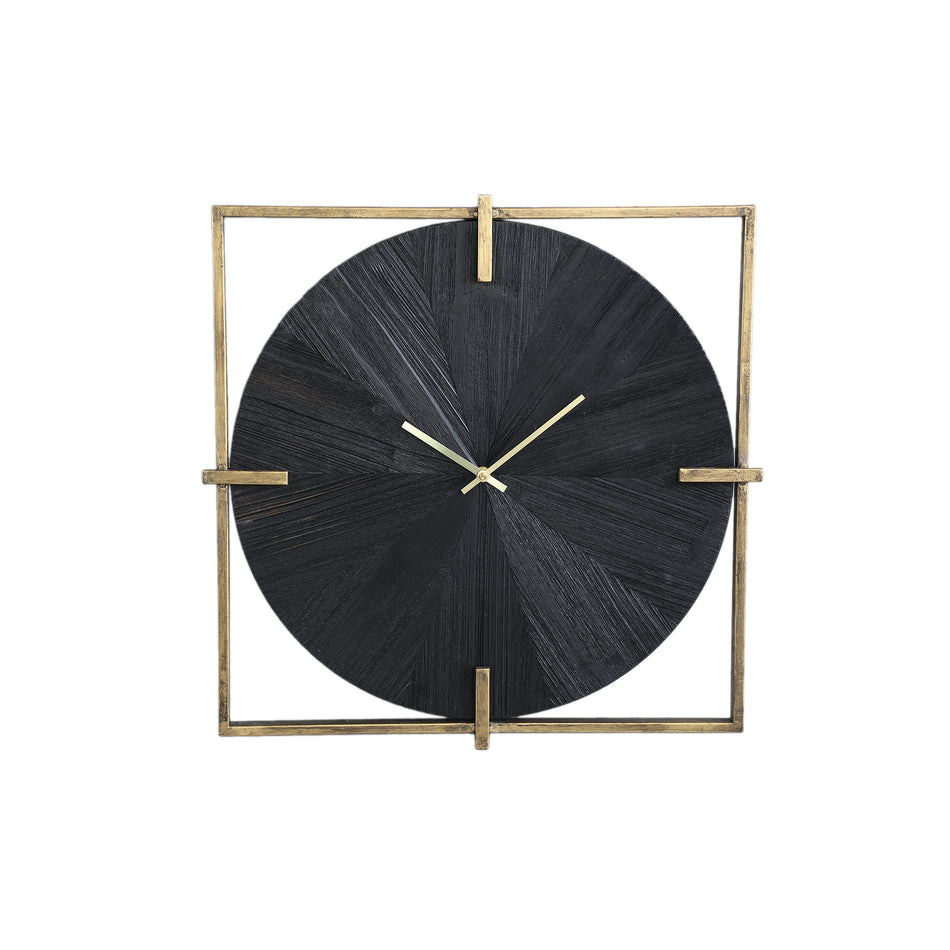 Wall clock - Oxxo gold metal and wood